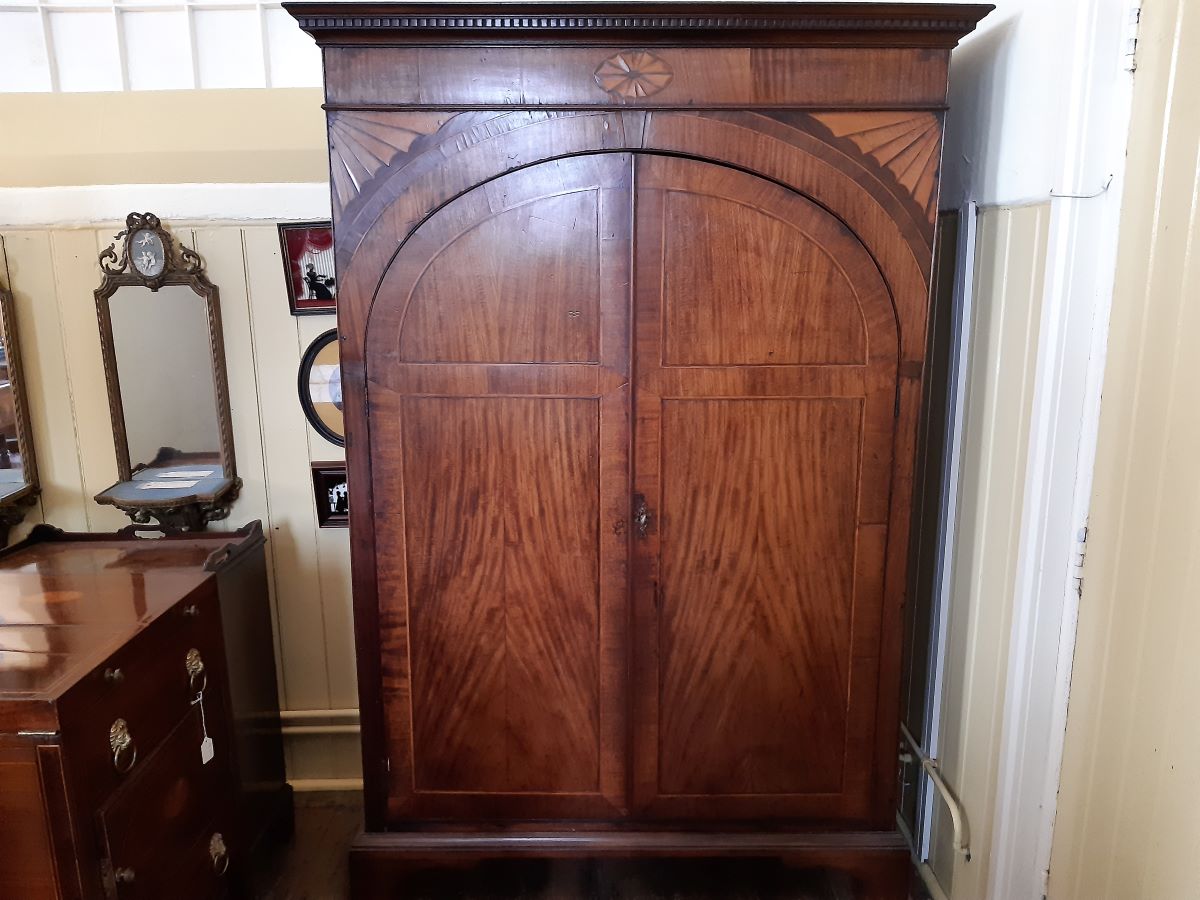 George 111 mahogany inlaid wardrobe